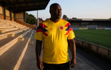 AI recreation of the Colombia home 1990 shirt, generated by Kitlist from its documented design record.