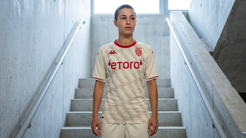 AI recreation of the AS Monaco third 2021/22 shirt, generated by Kitlist from its documented design record.