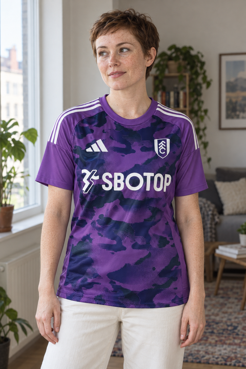 AI recreation of the Fulham third 2024/25 shirt, generated by Kitlist from its documented design record.
