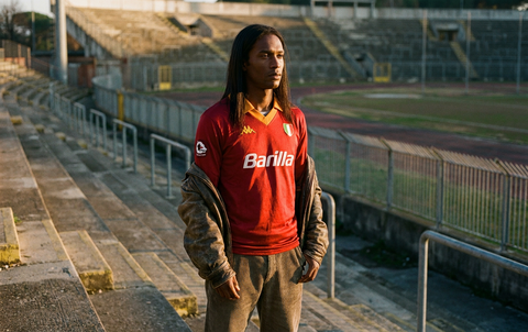 AI recreation of the AS Roma home 1983/84 shirt, generated by Kitlist from its documented design record.