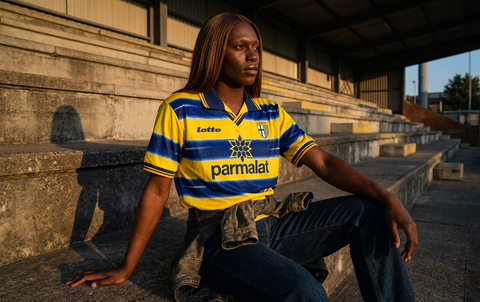 AI recreation of the Parma home 1998-2000 shirt, generated by Kitlist from its documented design record.