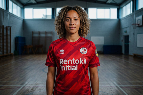 AI recreation of the Crawley Town F.C. home 2024/25 shirt, generated by Kitlist from its documented design record.