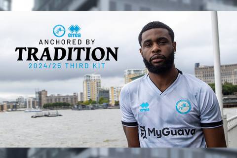 Millwall FC 2024/25 third kit campaign image showing a player wearing the shirt.