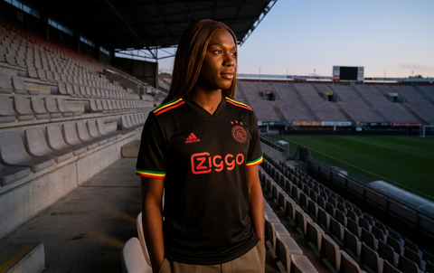 AI recreation of the Ajax third 2021/22 shirt, generated by Kitlist from its documented design record.