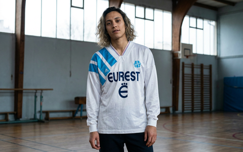 AI recreation of the Olympique Marseille home 1993 shirt, generated by Kitlist from its documented design record.
