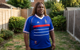 AI recreation of the France men's national association football team home 1998 shirt, generated by Kitlist from its documented design record.