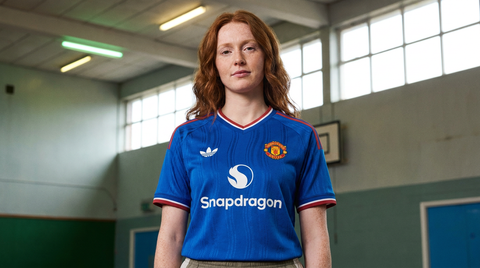 AI recreation of the Manchester United away 2026/27 shirt, generated by Kitlist from its documented design record.