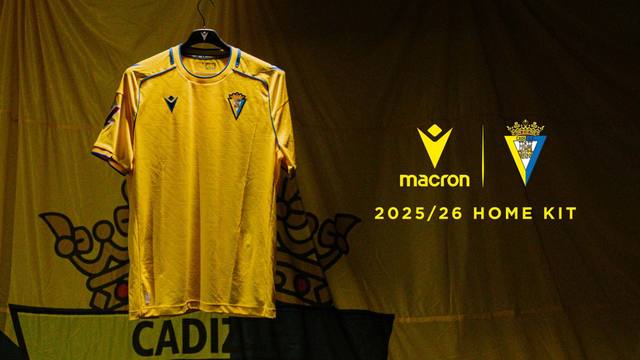 Cádiz CF 2025/26 home shirt by Macron