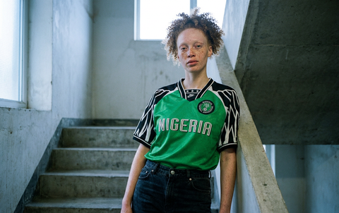 AI recreation of the Nigeria home 1994 shirt, generated by Kitlist from its documented design record.
