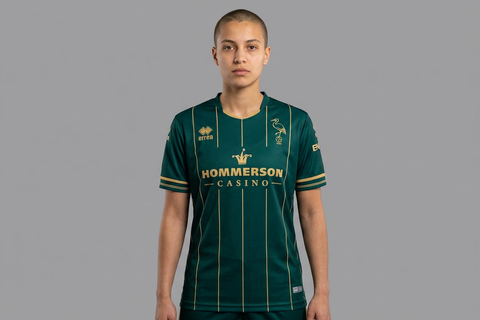 AI recreation of the ADO Den Haag away 2024/25 shirt, generated by Kitlist from its documented design record.