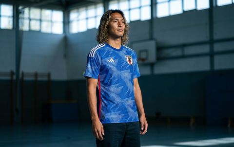 AI recreation of the Japan home 2022 shirt, generated by Kitlist from its documented design record.