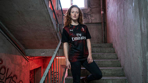 AI recreation of the AC Milan third 2019/20 shirt, generated by Kitlist from its documented design record.
