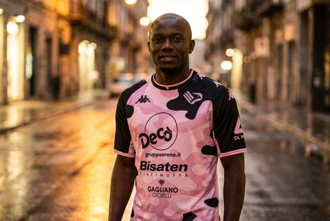 AI recreation of the Palermo FC third 2021/22 shirt, generated by Kitlist from its documented design record.